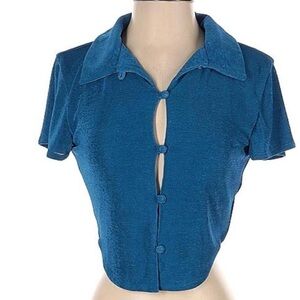 With Jean Blue Button-Down Shirt